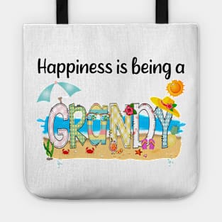 Happiness Is Being A Grandy Summer Beach Happy Mother's Day Tote