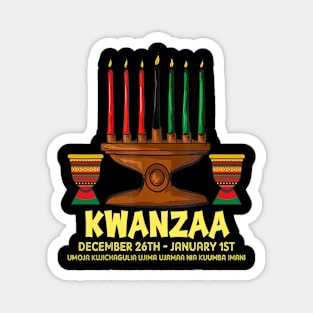 happy kwanzaa kinara candles african american christmas day Magnet