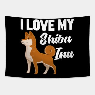 I Love My Shiba Inu Tapestry