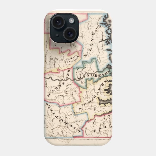 Vintage Map of Connecticut (1819) Phone Case by Bravuramedia