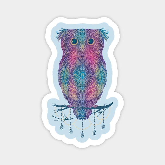 Native Art Owl Magnet by LaarniGallery