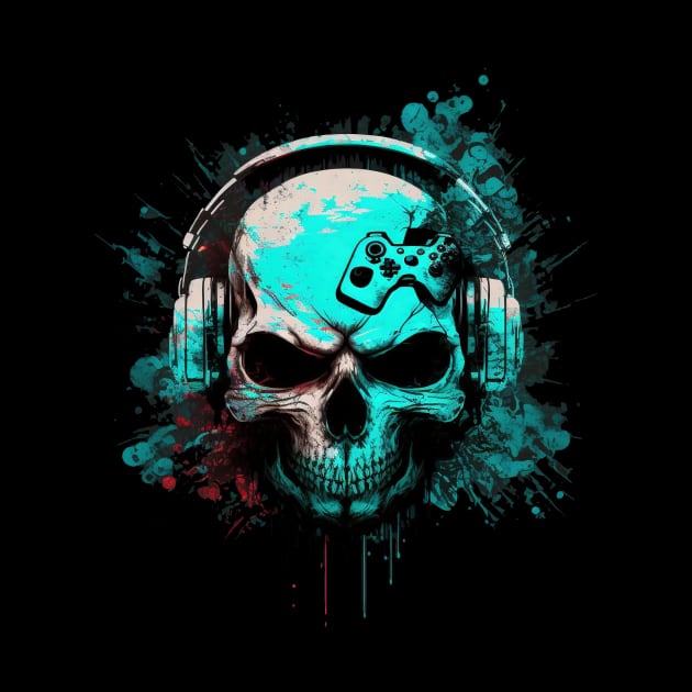 Hardcore Gamer Skull by i2studio