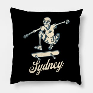 Sydney, Australia Bony Skaters Skateboarding Vacationing Pillow