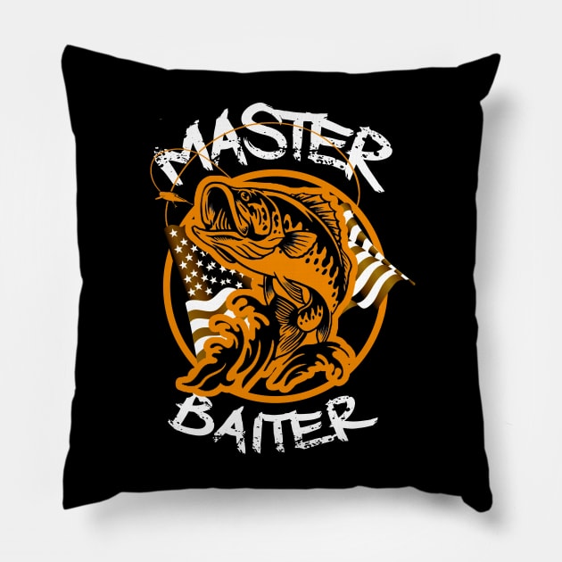 Master Baiter fishing Pillow by Space Monkeys NFT