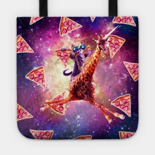 Thug Space Cat On Giraffe Unicorn - Pizza Tote