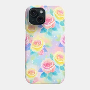 Soft Watercolor Rainbow Roses Phone Case