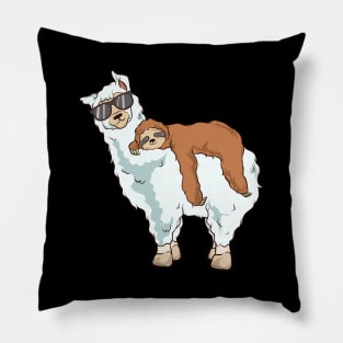 Cute & Funny Sloth Riding Llama Pillow