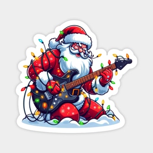 Santa Claus Playing Electric Guitar Magnet