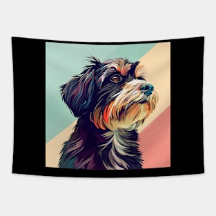 Retro Tibetan Terrier: Pastel Pup Revival Tapestry