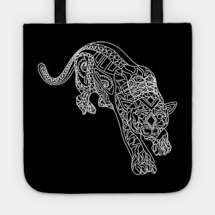 mayan mandala cougar cat pattern ecopop Tote