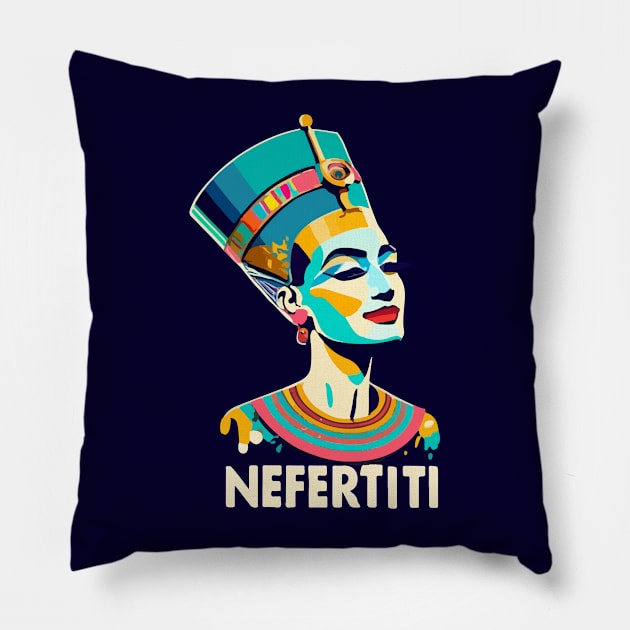 Nefertiti's Hilarious Highness Pillow by CatCoconut-Art