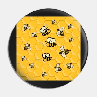 Mother's Day Gift Ideas: Cute Bee & Honeycomb pattern Happy Inspirational Design Save the Bees Pin