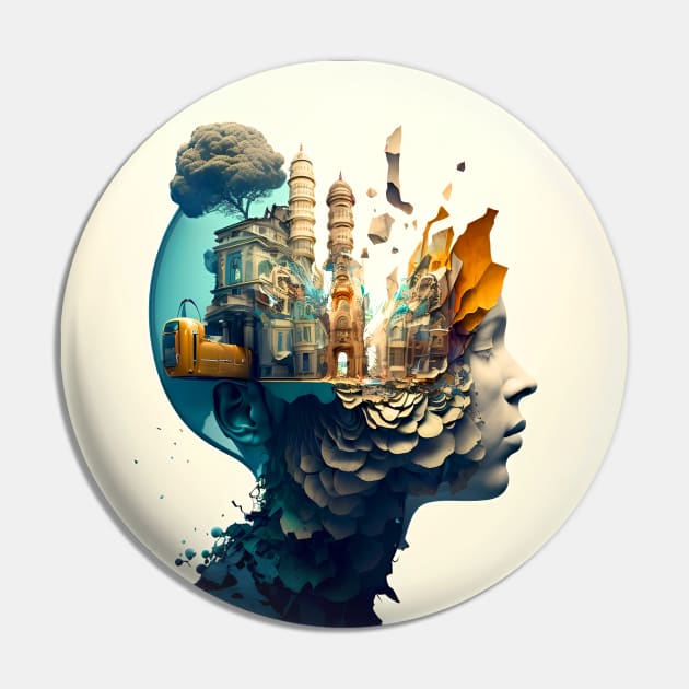 Mind Blown No. 1: Discovering Knowledge on a Dark Background Pin by Puff Sumo