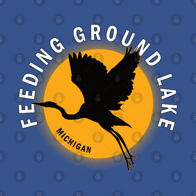 Feeding Ground Lake in Michigan Heron Sunrise by BirdsEyeWorks
