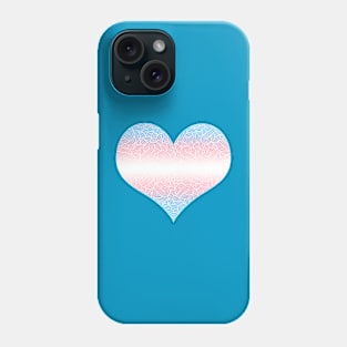 Ombré transgender colours and white swirls doodles heart Phone Case