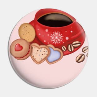 Christmas Coffee Mug And Cookies. Pin