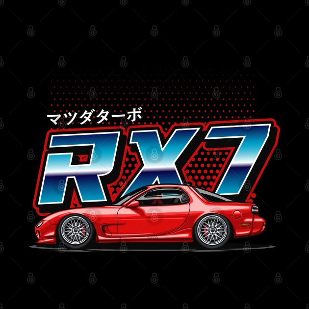 RX7 FD Retro Style (Burning Red) by Jiooji Project