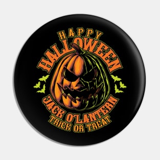 Halloween - Pumpkin Jack O' Lantern Illustration Pin