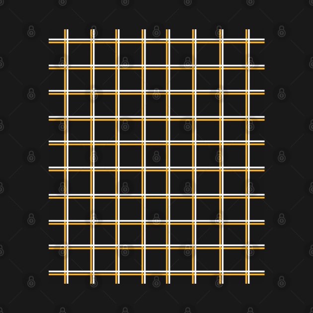 Black with Mustard Yellow Square Grid by OneThreeSix