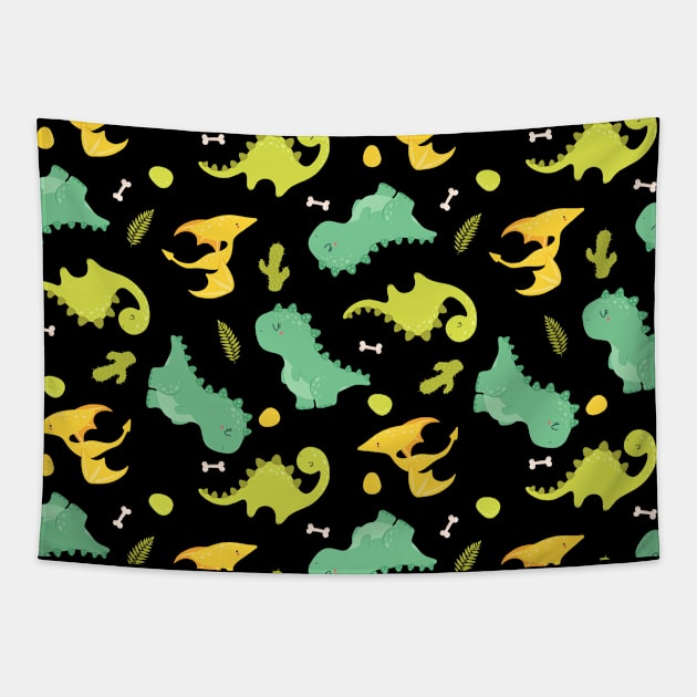 Cute Dinosaur Design Tapestry by SzlagRPG