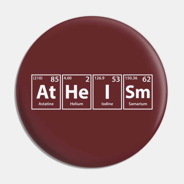 Atheism (At-He-I-Sm) Periodic Elements Spelling Pin by cerebrands