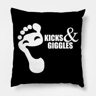 Kicks and Giggles White Pillow