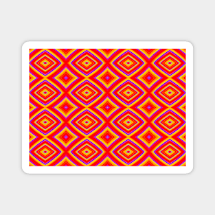 Bright Orange Diamond Pattern Magnet