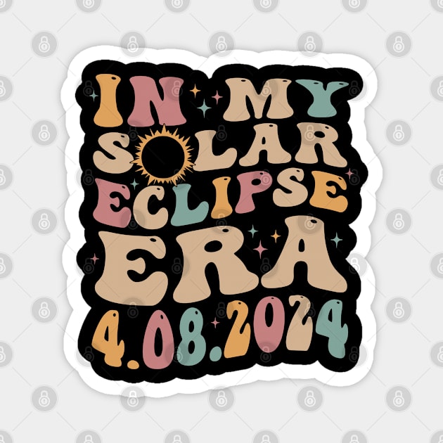 Total Solar Eclipse April 8 2024 Retro Groovy Women Kids Men Magnet by SmilArt