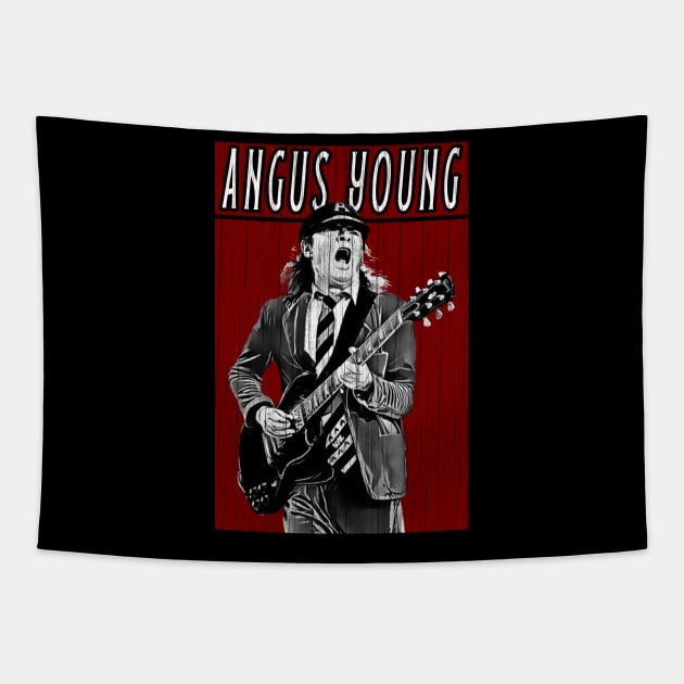 Retro Vintage Angus Young Tapestry by Projectup