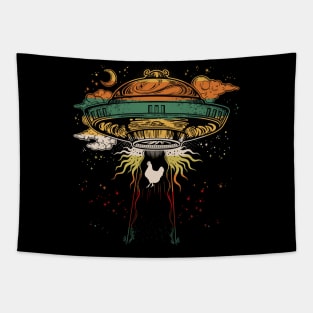 Chicken UFO Tapestry