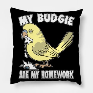 My Budgie Ate My Homework Bird Pillow