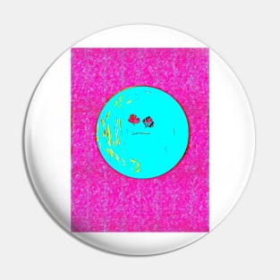 Hot Pink Parsley Moon Face Pin