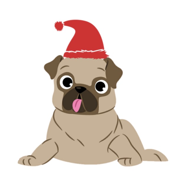 Christmas pug by zeevana