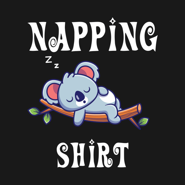 napping shirt with cute sleeping koala by vpdesigns