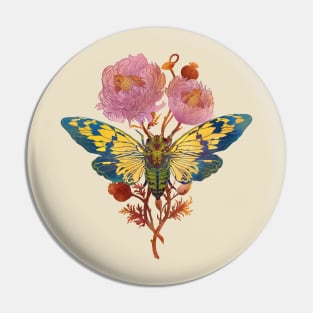 Roses and Moths Pin