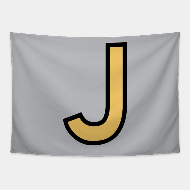 Funky Yellow Letter J Tapestry by Thespot