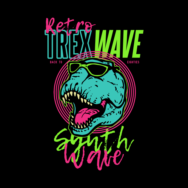 Trex Wave Retro by HollyDuck