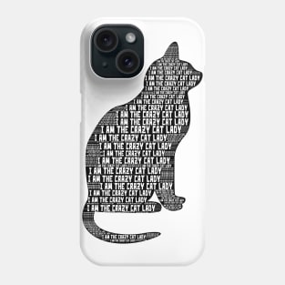 Crazy Cat Lady Word Cloud Art Phone Case