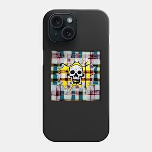 Skull Plaid Grunge Bleach Acid Wash Graphic Skate Punk Phone Case