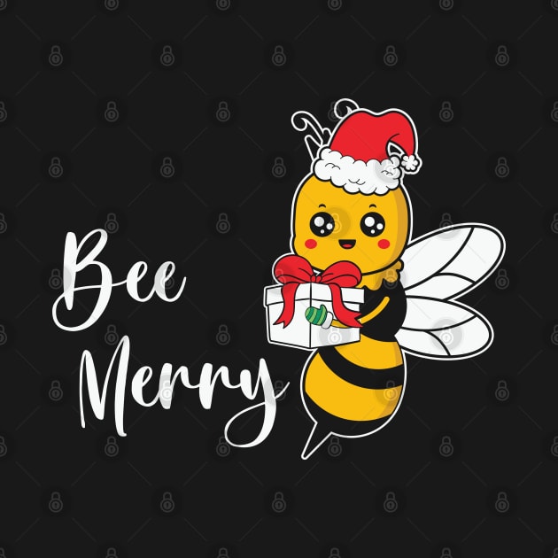 Bee Merry Cute Honey Bee Christmas by BadDesignCo