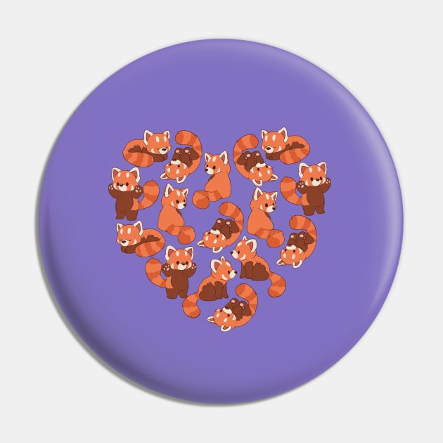 red panda heart Pin by HollieBallardArtist