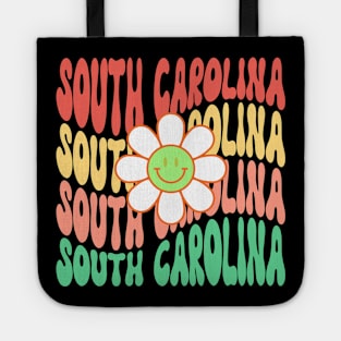 South Carolina Groovy Daisy Wanderlust Travel State Tote