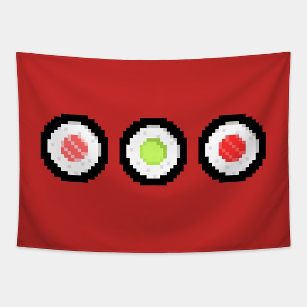 Pixel Maki Sushi Tapestry by sombrasblancas