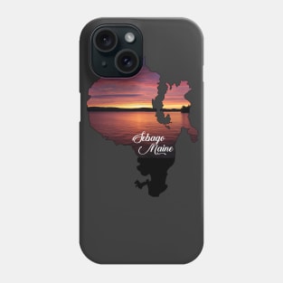 Sebago Lake, Maine Sunset lake Map Phone Case