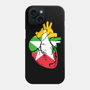 Myanmar Flag, Anatomical Heart Design Phone Case