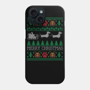 Christmas Dachshund Wiener Dog Dachshund Ugly Christmas Sweater Phone Case