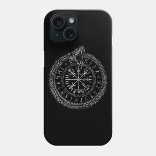 Vegvisir with Ouroboros and runes Phone Case