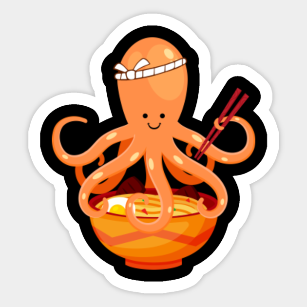 Japanese Food And Culture Lover Octopus Eating Ramen Funny Funny Gift Hlatee Sticker Teepublic Uk Japanese Food And Culture Lover Octopus Eating Ramen Funny Funny Gift Hlatee Sticker Teepublic Uk