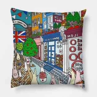 Bunnies in London Carnaby Street Pillow