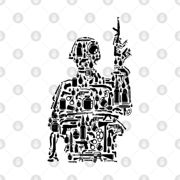 Soldier Army Illustration Weapons by ShirtyLife